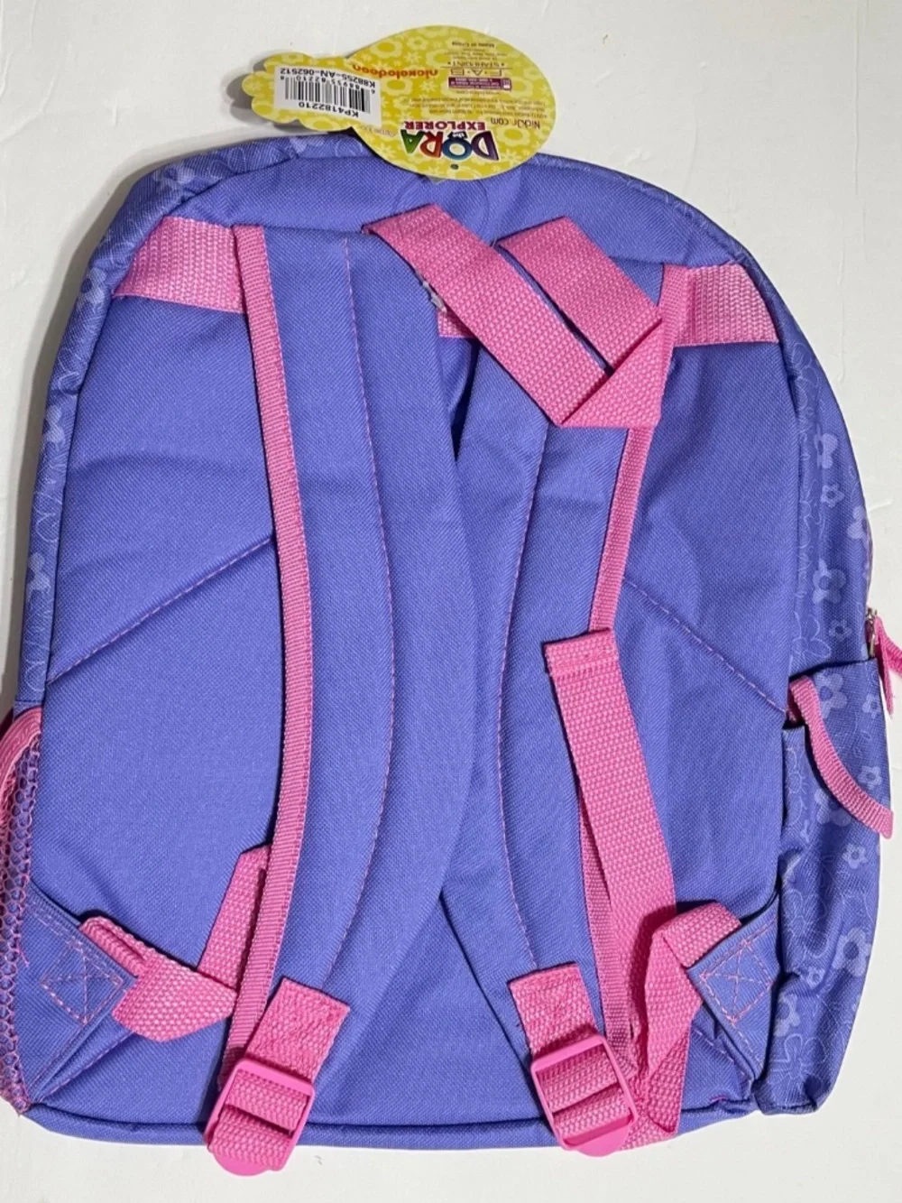 Dora the Explorer Girls medium Pink/Purple Floral Backpack 14”x10” ,New with tag